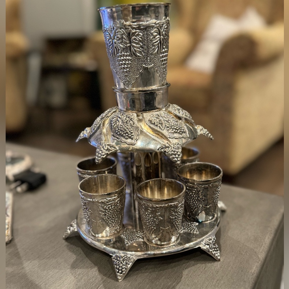 Silverplated Original Karshi 1995 Kiddush Cup Set, Never used, Jerusalem